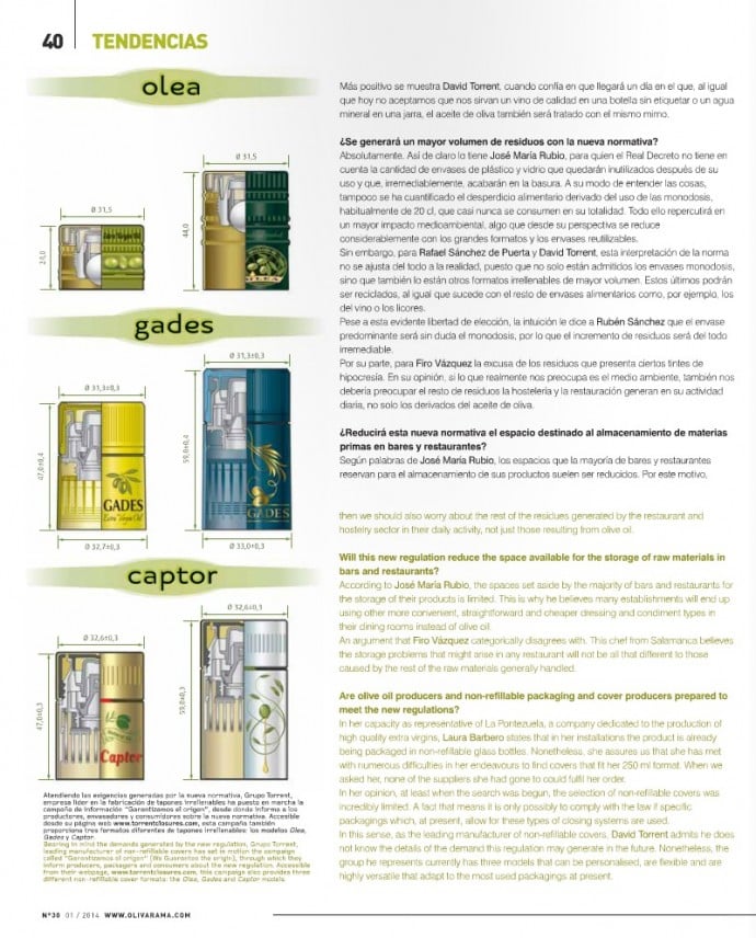Olivarama destaca el valor añadido que dan los irrellenables al aceite de oliva 5 | Grupo Torrent España Olivarama